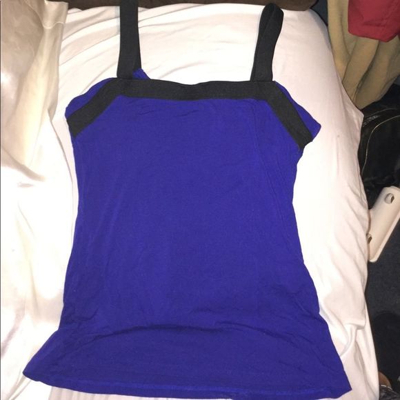 SALE 2for$15 Rickis bejeweled leather blue stretchy square neck tank top​ - Picture 3 of 4